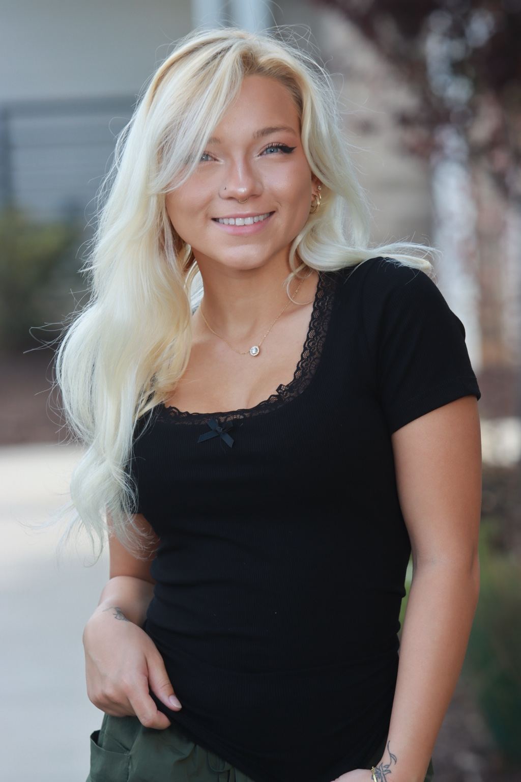 Lace Trim Forever Soft Ribbed Tee