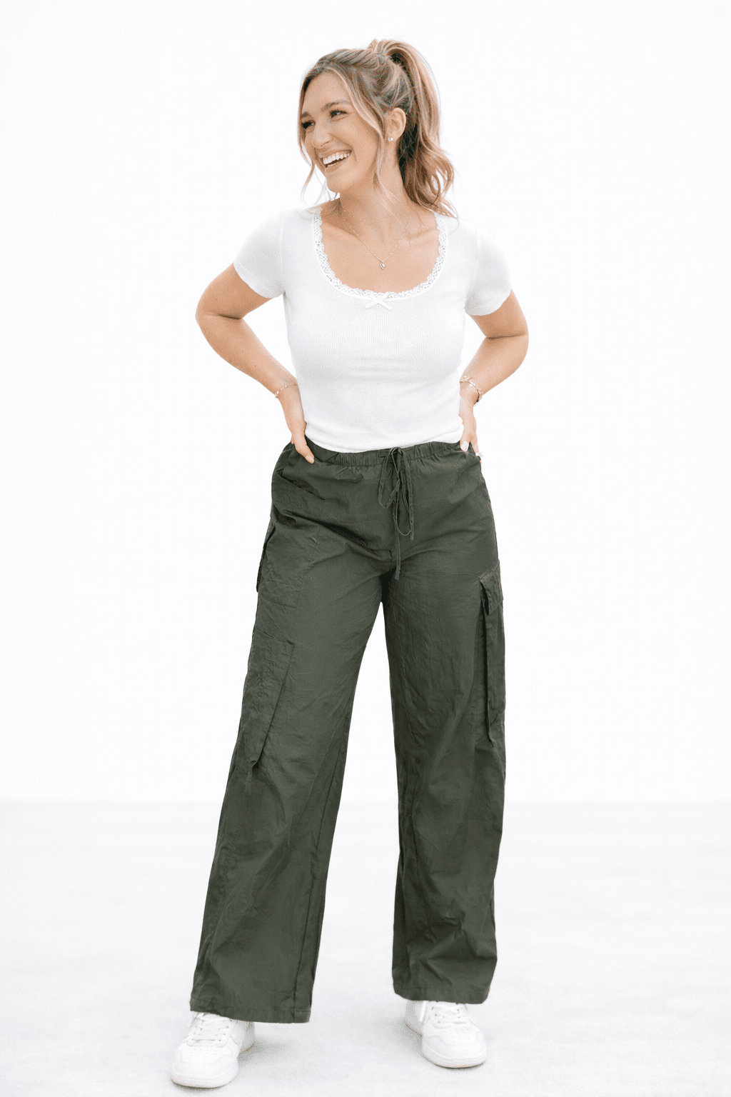 Archer Asymmetrical Pocket Wide Leg Cargos - Girl Code Couture