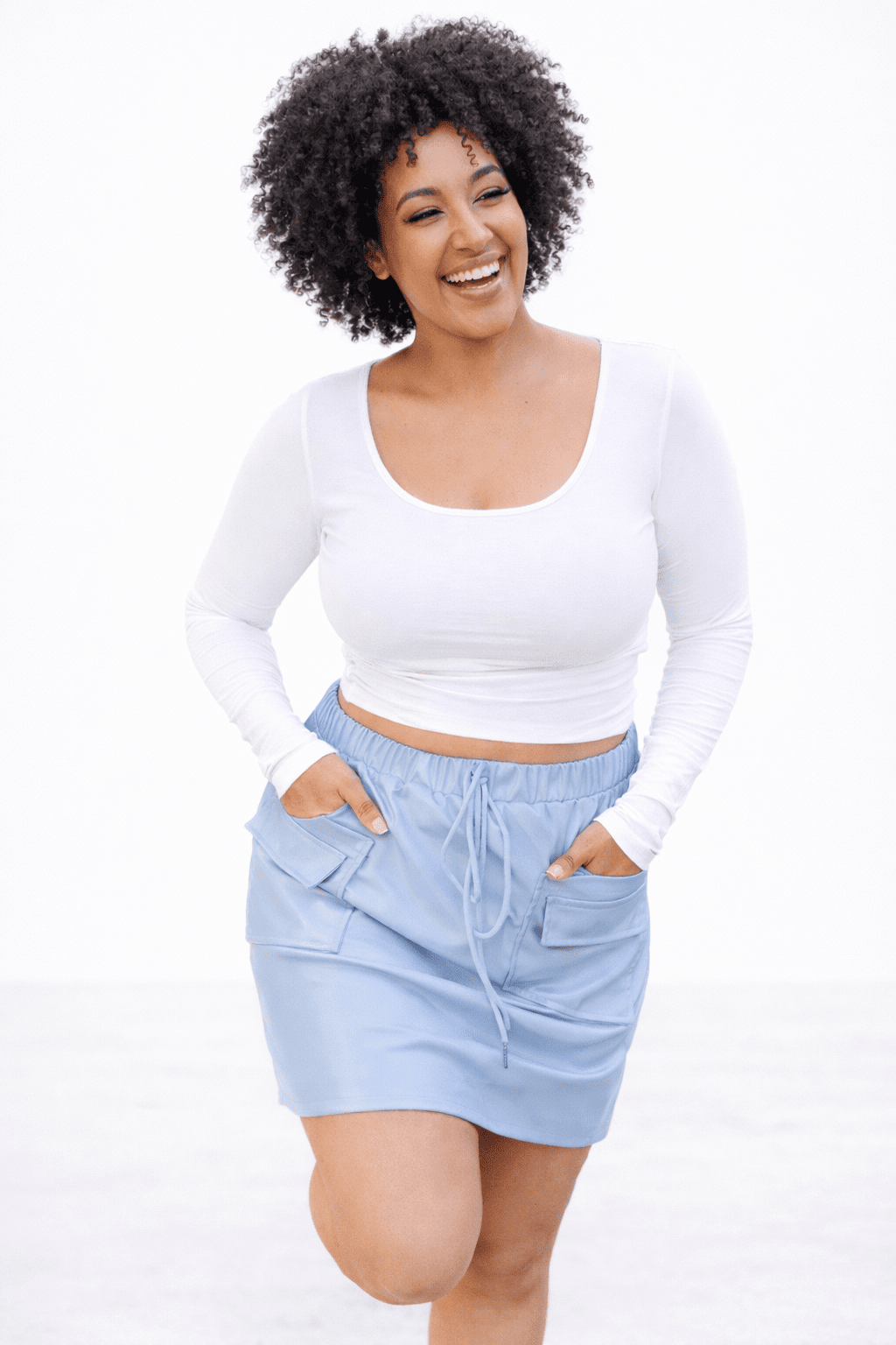 Campbell Cargo Vegan Leather Mini Skirt - Girl Code Couture