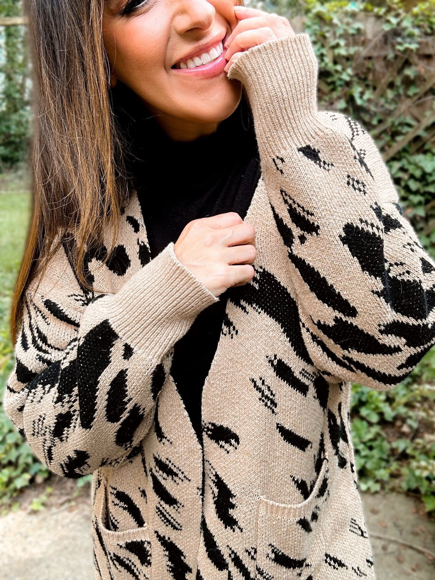 Harper Heavyweight Animal Print Cardigan - Girl Code Couture