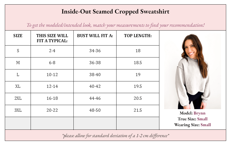 Izzy Inside - Out Cropped Sweatshirt - Girl Code Couture