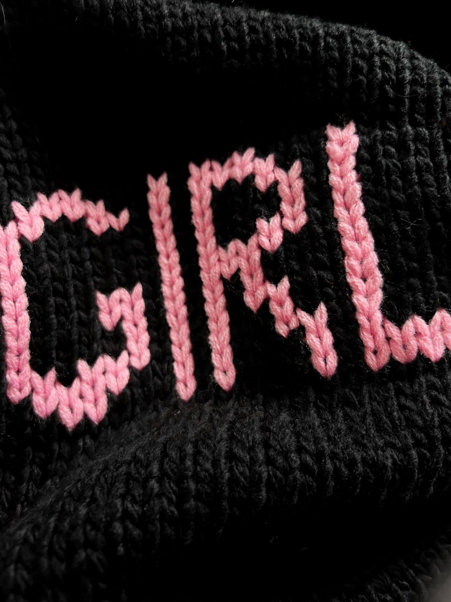 Josie “Just a Girl” Oversized Knit Graphic Sweater - Girl Code Couture