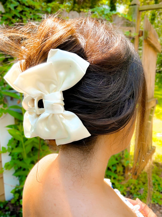 Large Satin Bow Claw Clips - Girl Code Couture