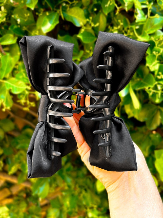 Large Satin Bow Claw Clips - Girl Code Couture