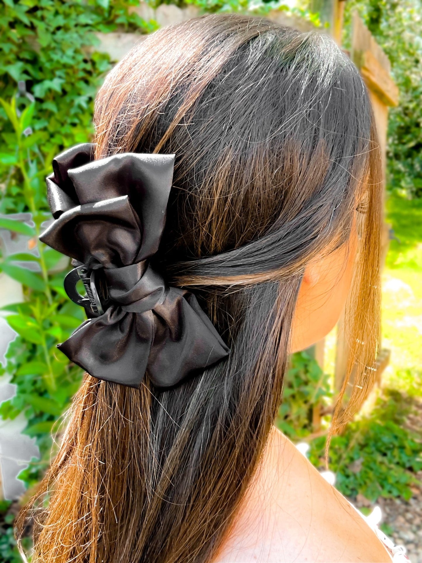 Large Satin Bow Claw Clips - Girl Code Couture