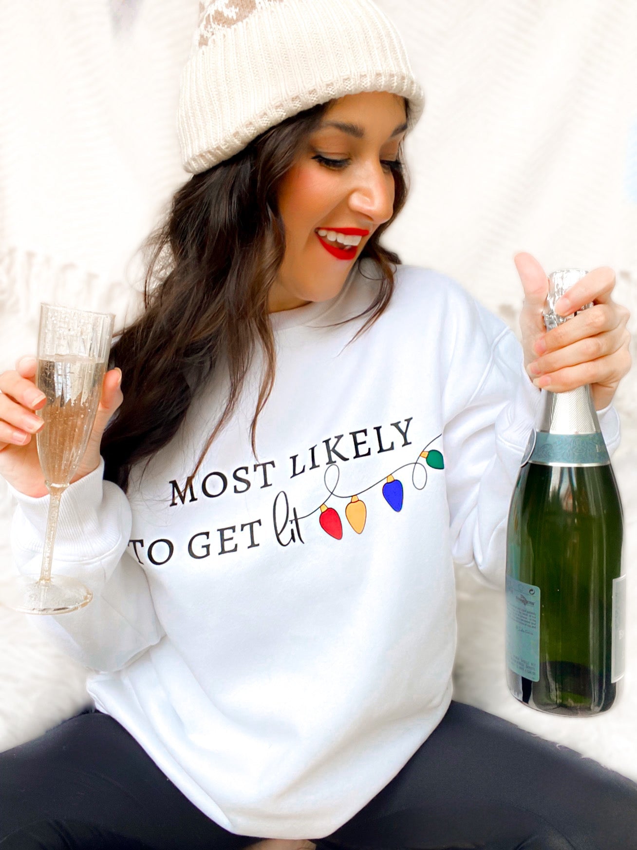 Most Likely to Get Lit Graphic Sweater - Girl Code Couture