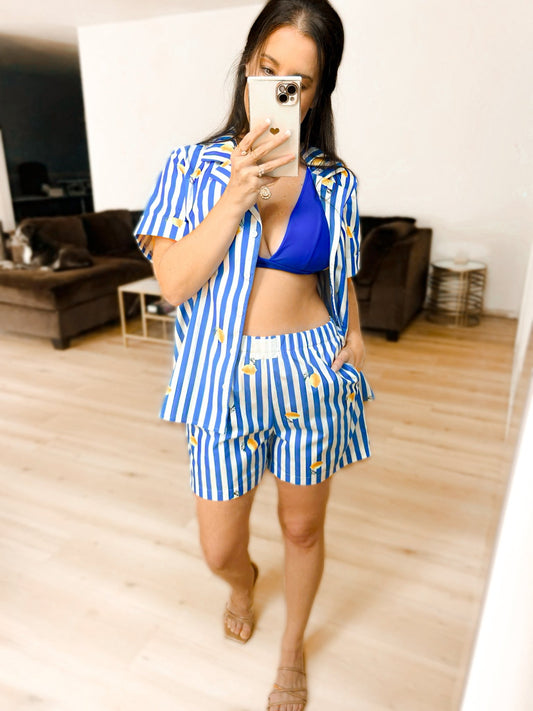 PRE - ORDER Lemon Drop Coastal Striped Two Piece Set - 5/26 - Girl Code Couture