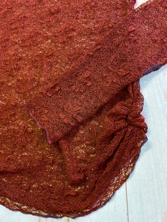 PREORDER Luxe Lace and Floral Textured Long Sleeve Sheer Top - Girl Code Couture