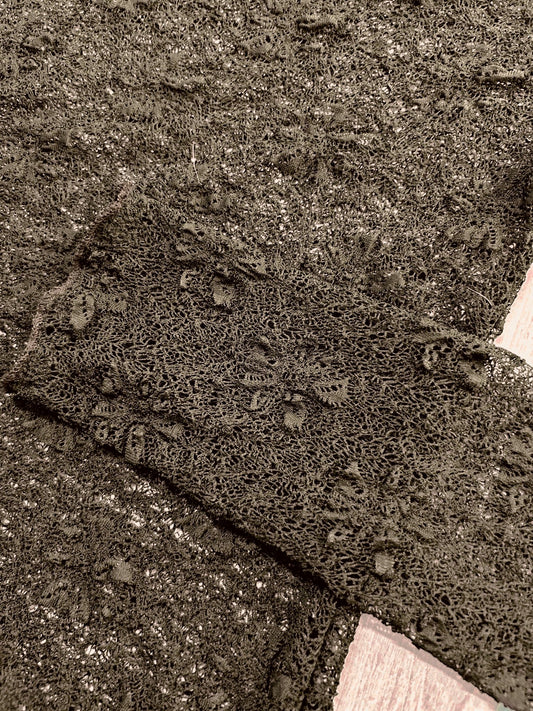 PREORDER Luxe Lace and Floral Textured Long Sleeve Sheer Top - Girl Code Couture