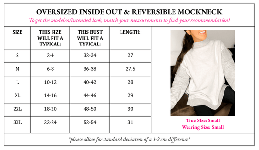 PREORDER Oversized Inside Out and Reversible Mockneck Sweatshirt - Girl Code Couture