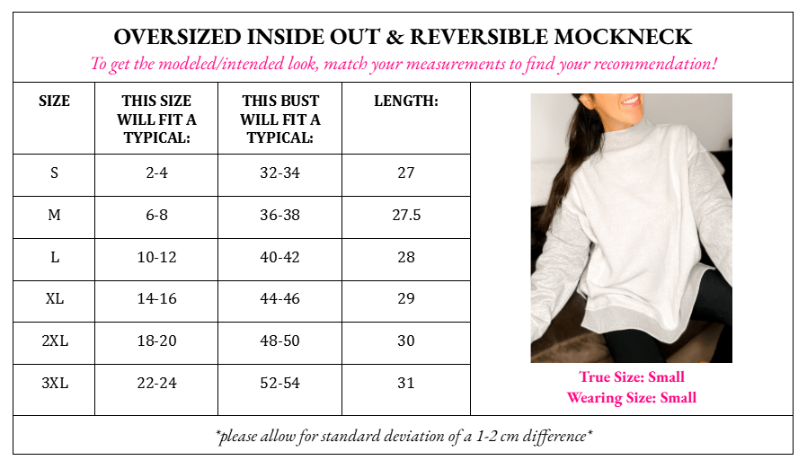 PREORDER Oversized Inside Out and Reversible Mockneck Sweatshirt - Girl Code Couture