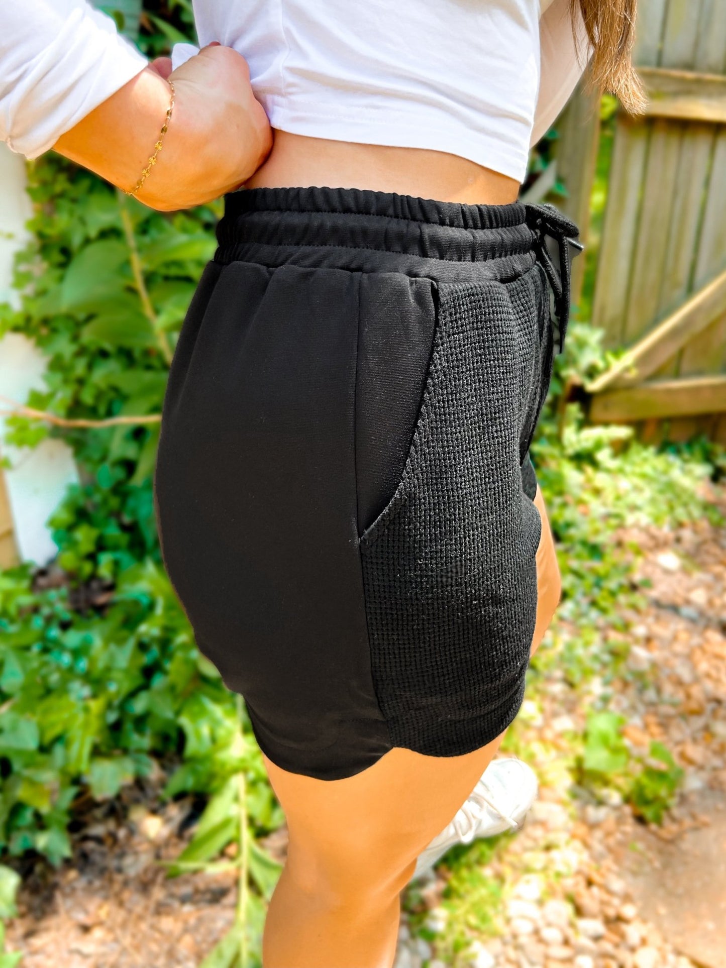 Tia Two Tone Waffle Shorts - Girl Code Couture