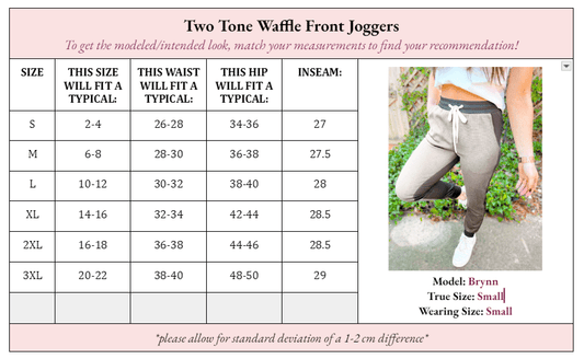 Tommy Two Tone Waffle Front Joggers - Girl Code Couture