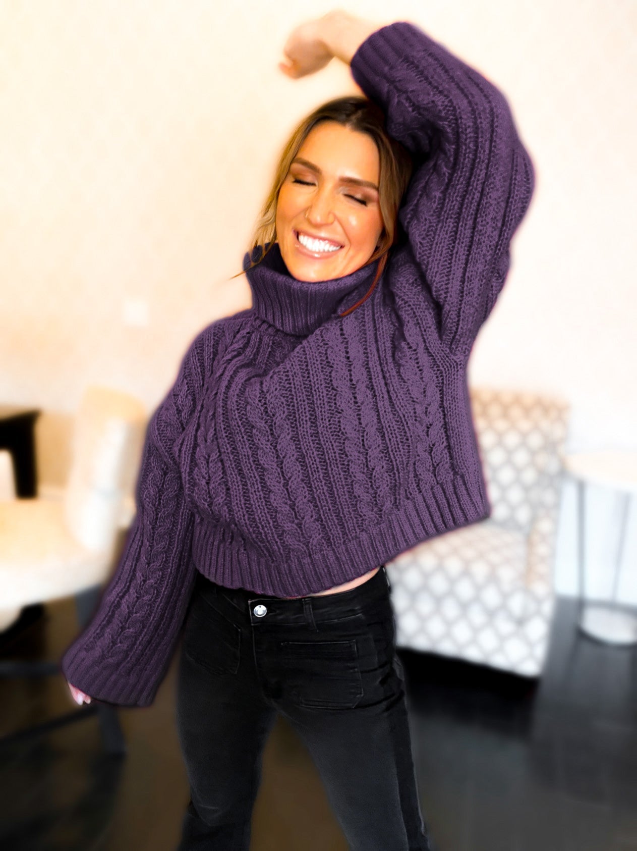 Cici Cropped Turtleneck Sweater - Girl Code Couture