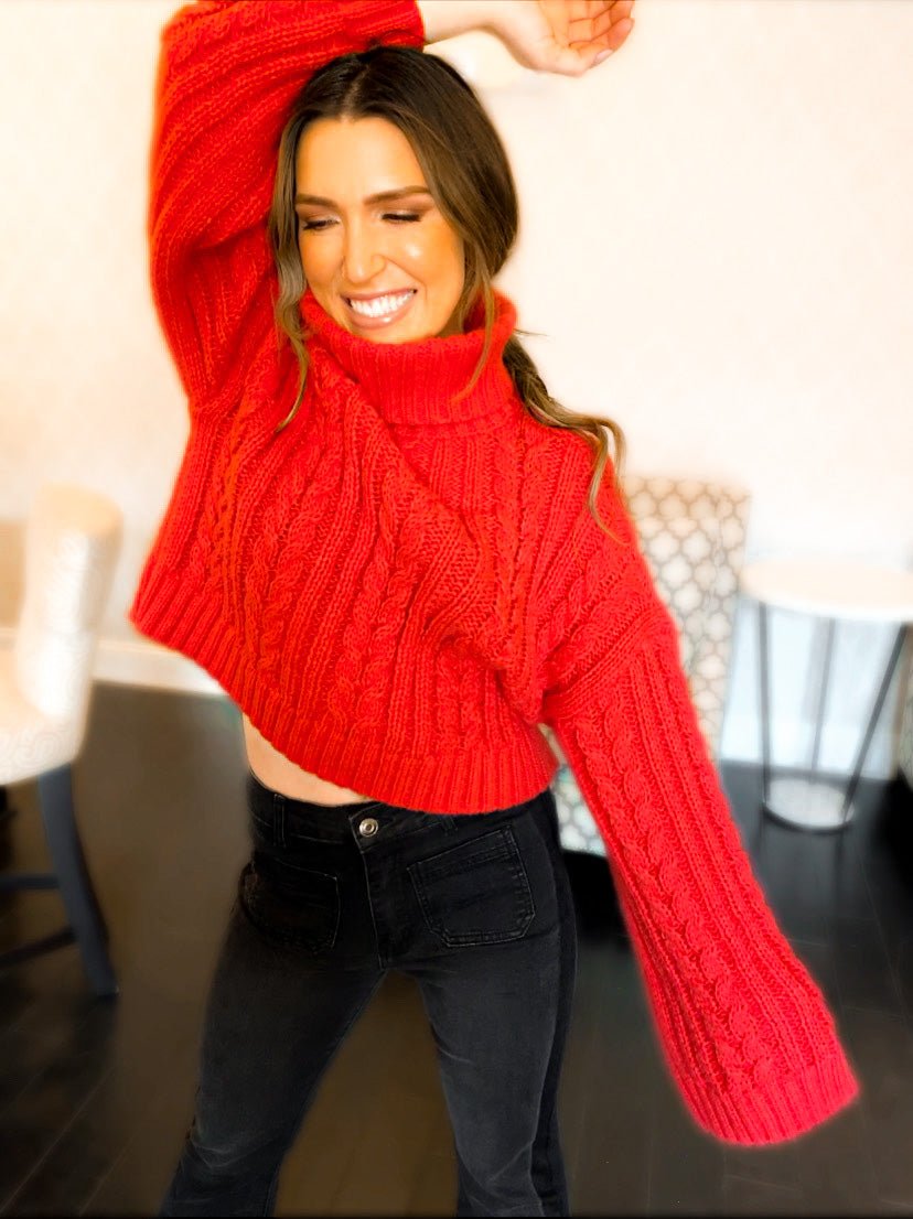 Cici Cropped Turtleneck Sweater - Girl Code Couture