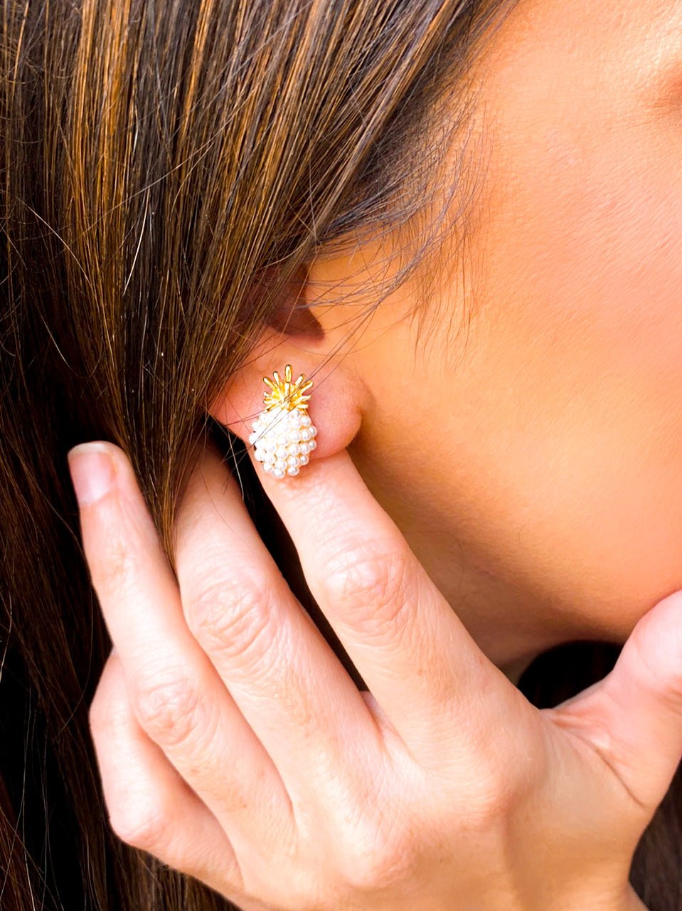Mini Pearl Pineapple Studs - Girl Code Couture
