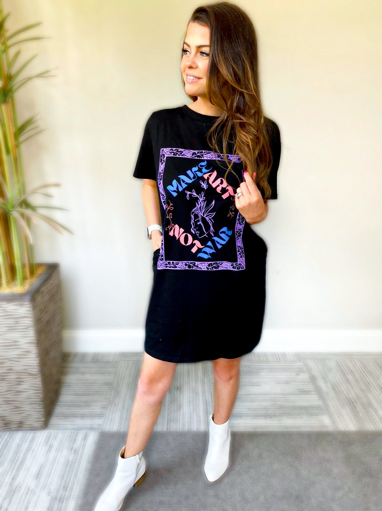 Paloma Pocket Tee Dress - Girl Code Couture