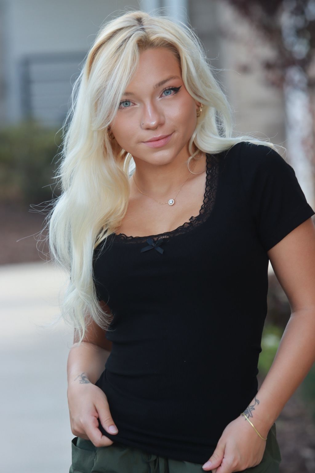 Lace Trim Forever Soft Ribbed Tee