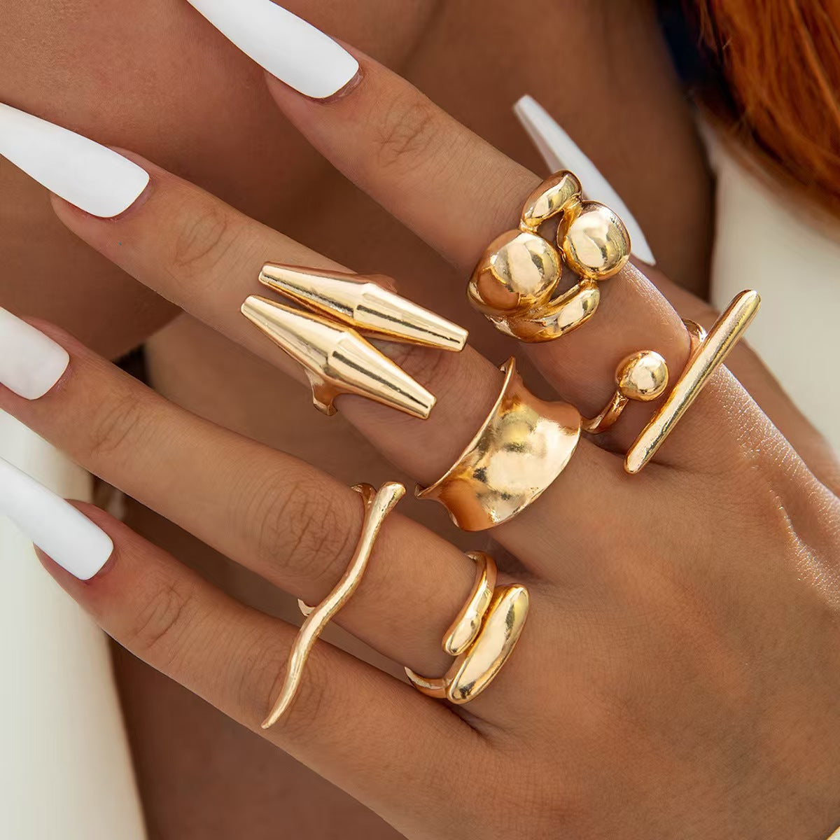 Aurelia 6-Piece Chunky Gold Ring Set