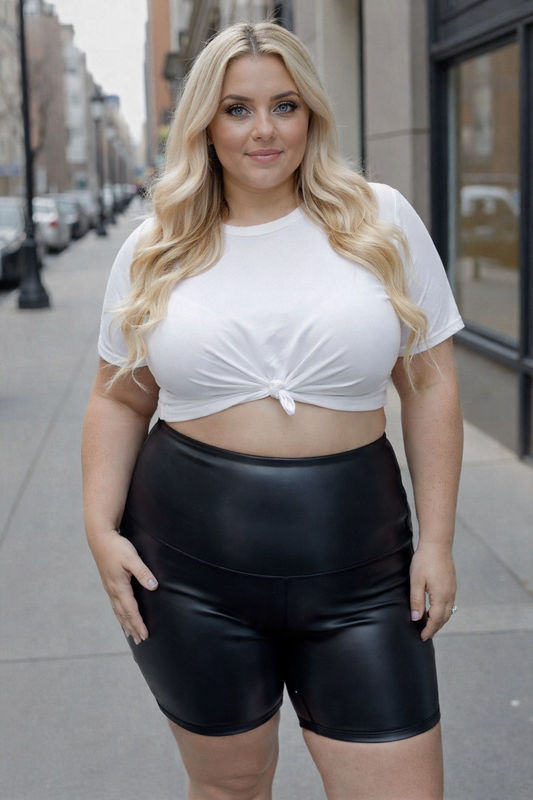Lainey Leather Suck & Tuck Biker Shorts