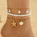 Pearl Tide 3-Piece Layered Anklet Set