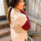 Collette Colorblock Fuzzy Mockneck Sweater