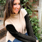 Collette Colorblock Fuzzy Mockneck Sweater