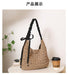 Ruffle Strap Woven Shoulder Bag