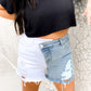 The Callie Crossover Colorblock Denim Shorts