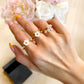 PRE-ORDER Daisy & Diamond Stainless Steel 3 Piece Ring Set