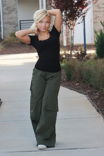 Archer Asymmetrical Pocket Wide Leg Cargos