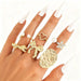 Sweetheart 6-Piece Bow & Pearl Ring Set