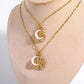 PRE-ORDER 3 Charm Zodiac & Moon Cubic Zirconia Pendant Necklace