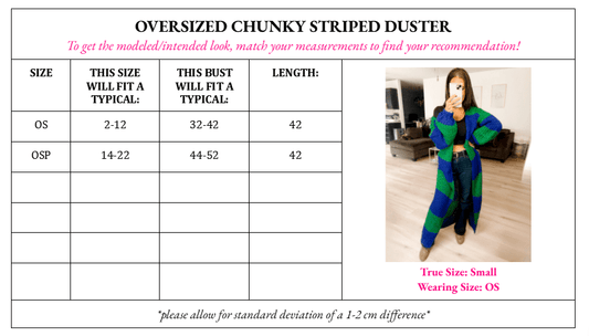 PREORDER Oversized Chunky Striped Balloon Sleeve Cardigan
