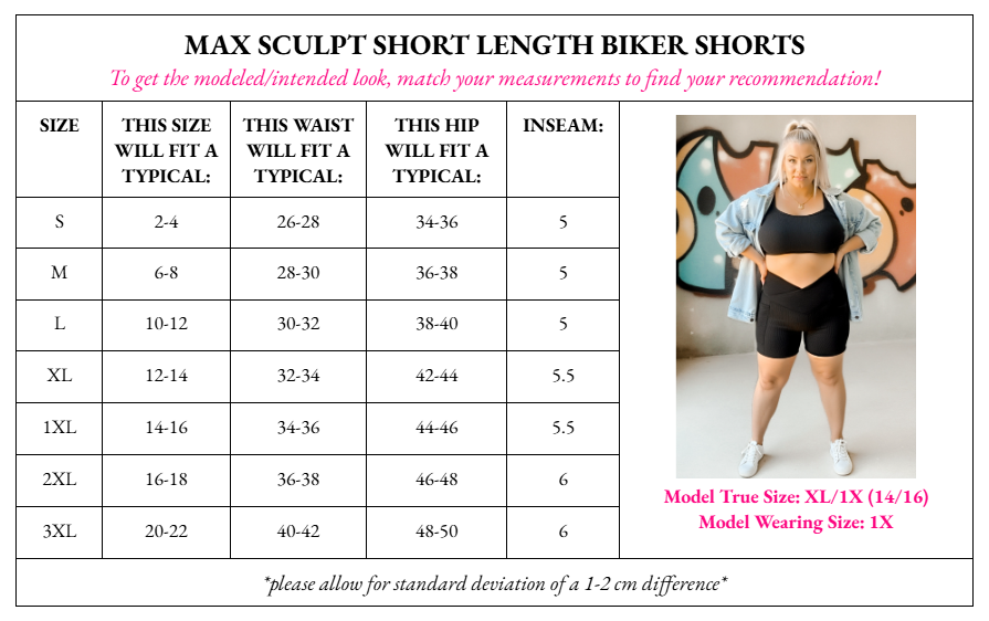 PRE-ORDER Max Sculpt Ribbed Short Length Biker Shorts