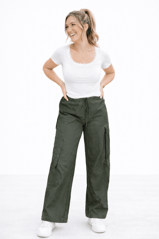 Archer Asymmetrical Pocket Wide Leg Cargos - Girl Code Couture