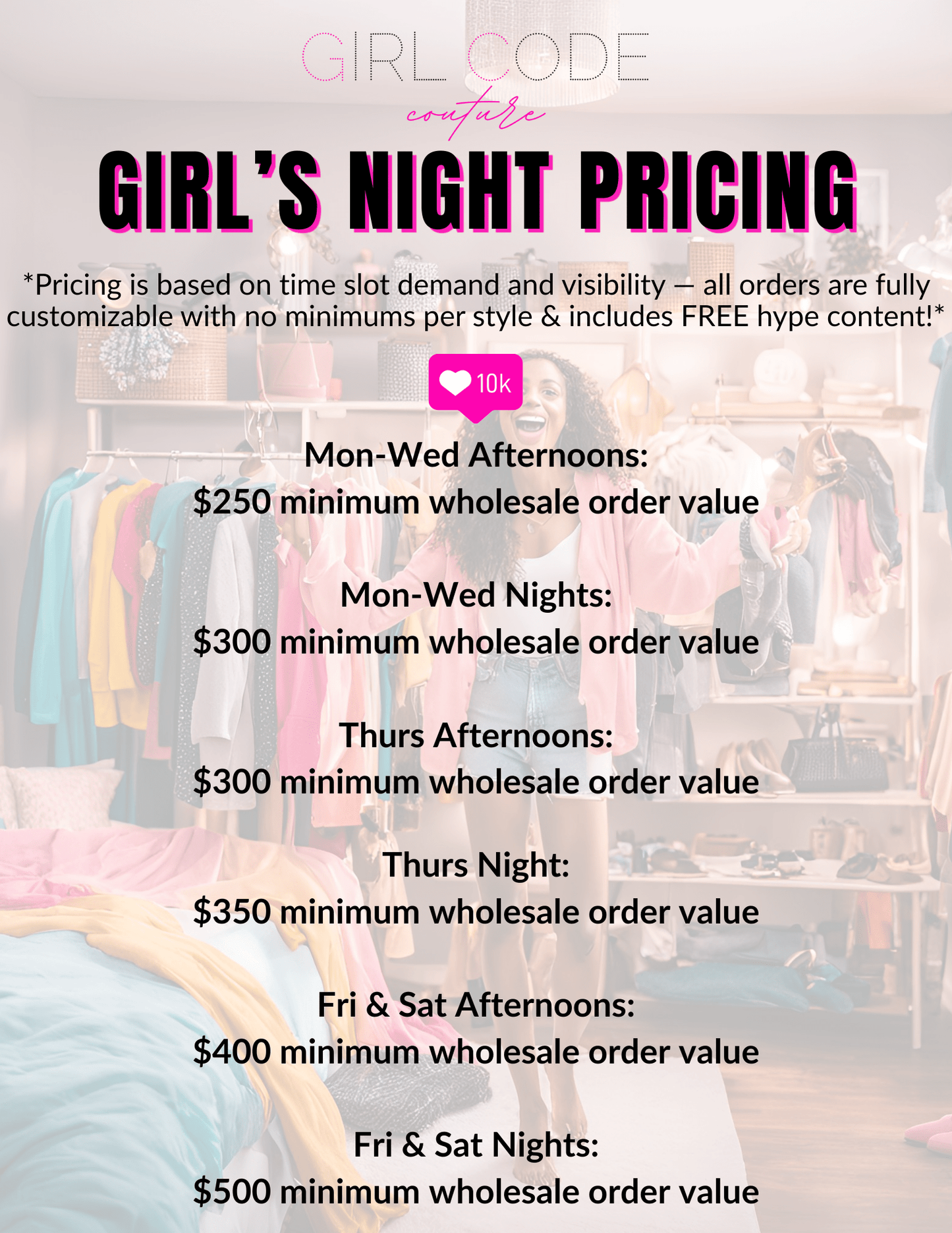 Book a Girl's Night - A Live Takeover Event - Girl Code Couture