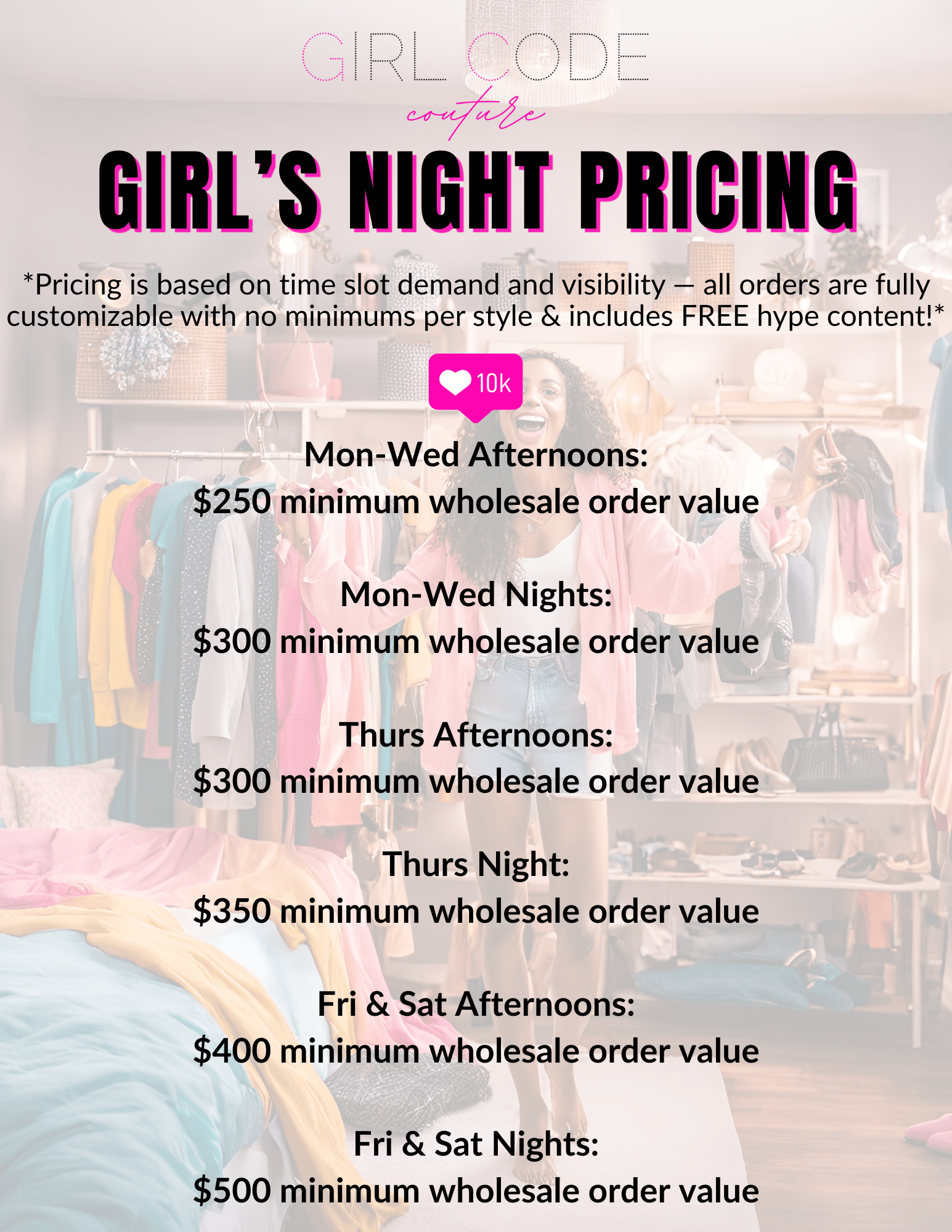 Book a Girl's Night - A Live Takeover Event - Girl Code Couture