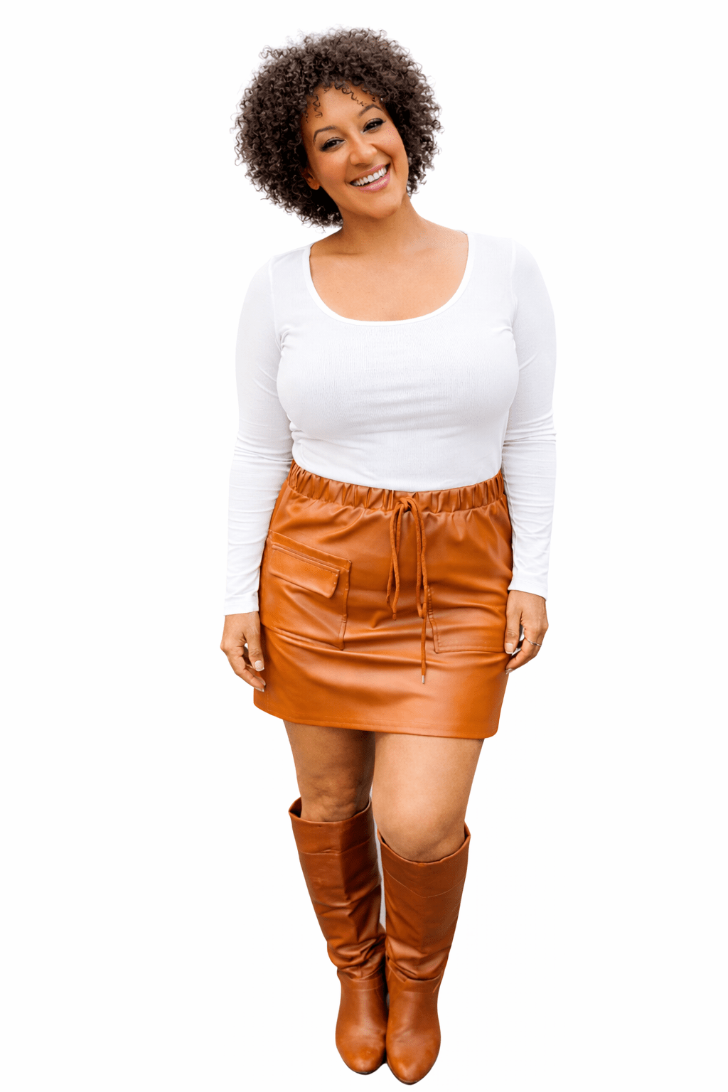 Campbell Cargo Vegan Leather Mini Skirt - Girl Code Couture