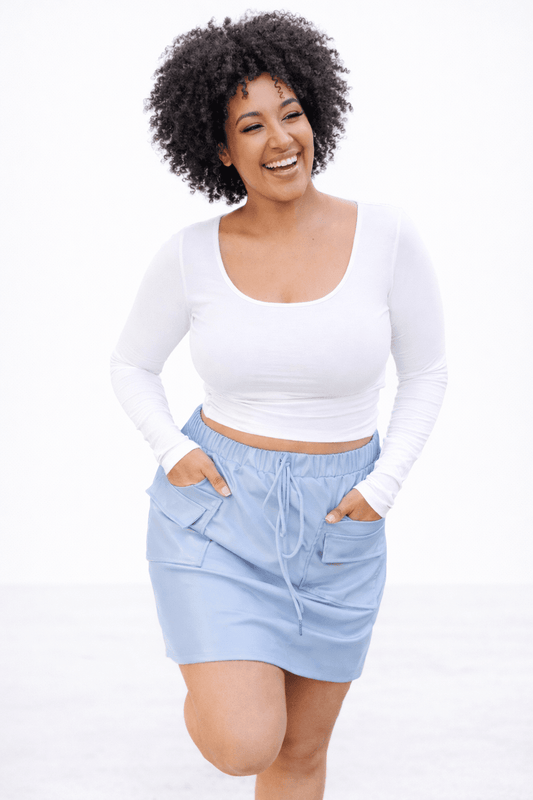 Campbell Cargo Vegan Leather Mini Skirt - Girl Code Couture