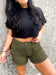 Heidi Hyperstretch Denim Cargo Shorts - Girl Code Couture