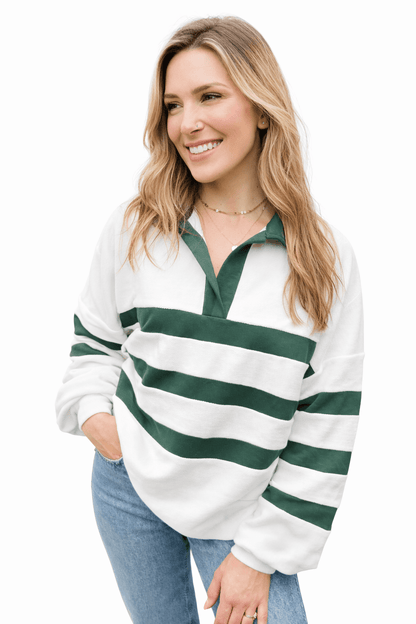 Jordan Jacquard & Striped Pullover - Girl Code Couture