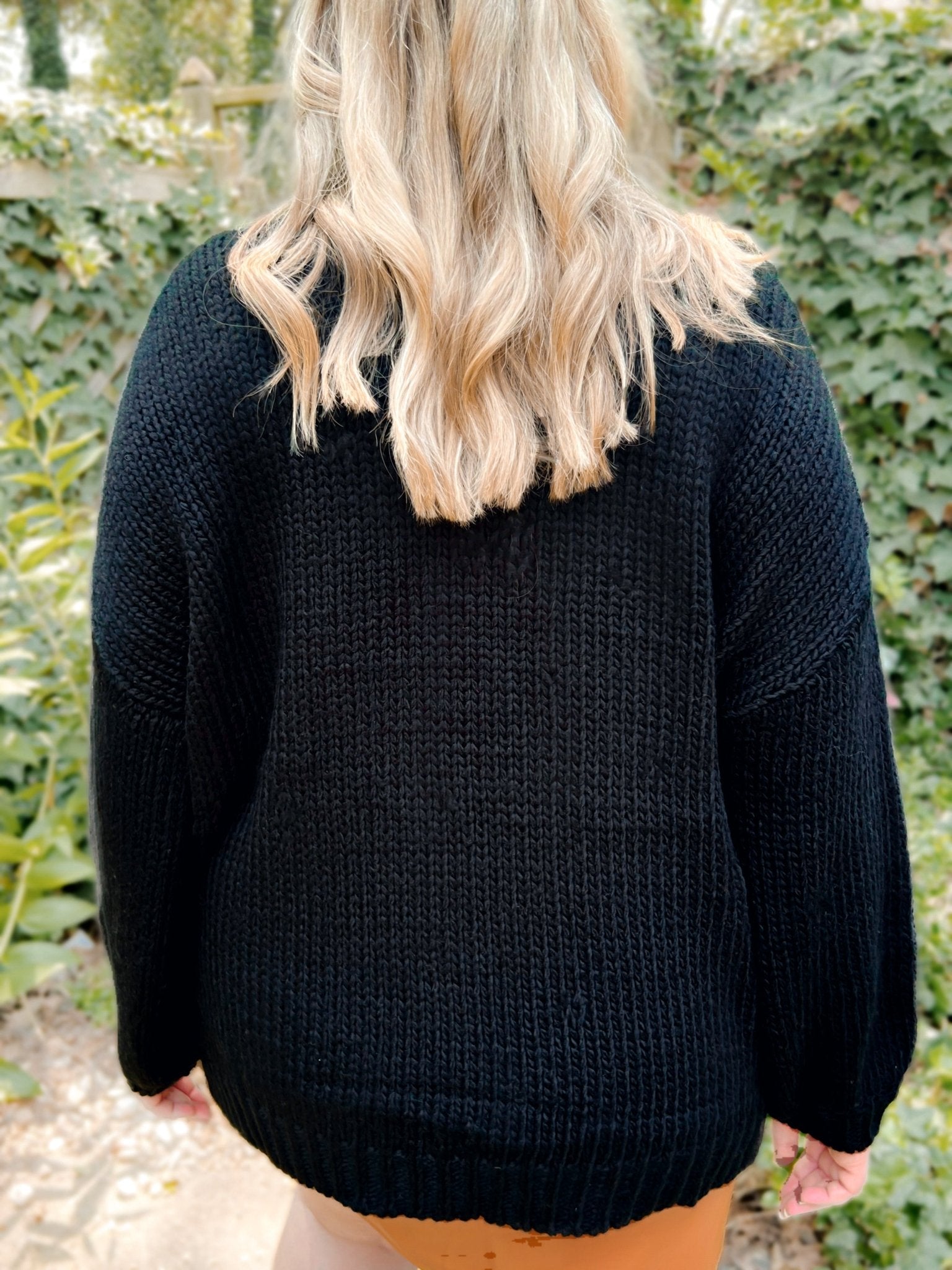 Josie “Just a Girl” Oversized Knit Graphic Sweater - Girl Code Couture