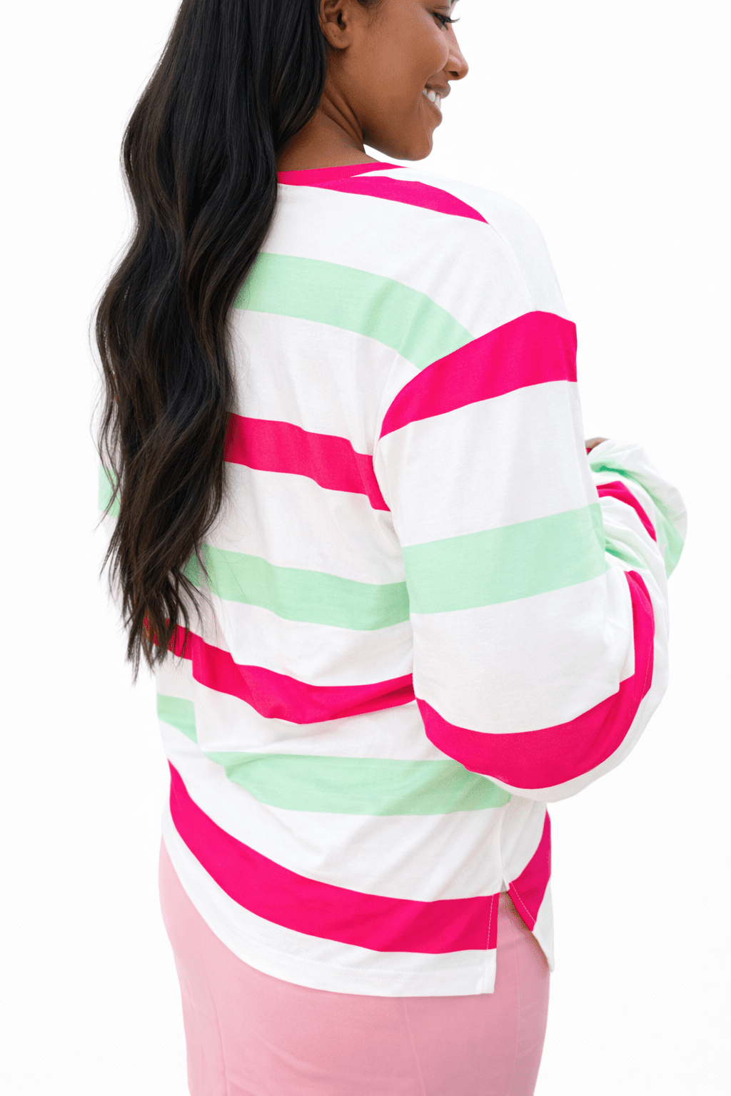 Mimi Multi - Color Striped Bell Sleeve Top - Girl Code Couture