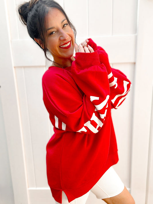PRE ORDER Santa’s Coming Graphic Scuba Oversized Sweatshirt - Girl Code Couture