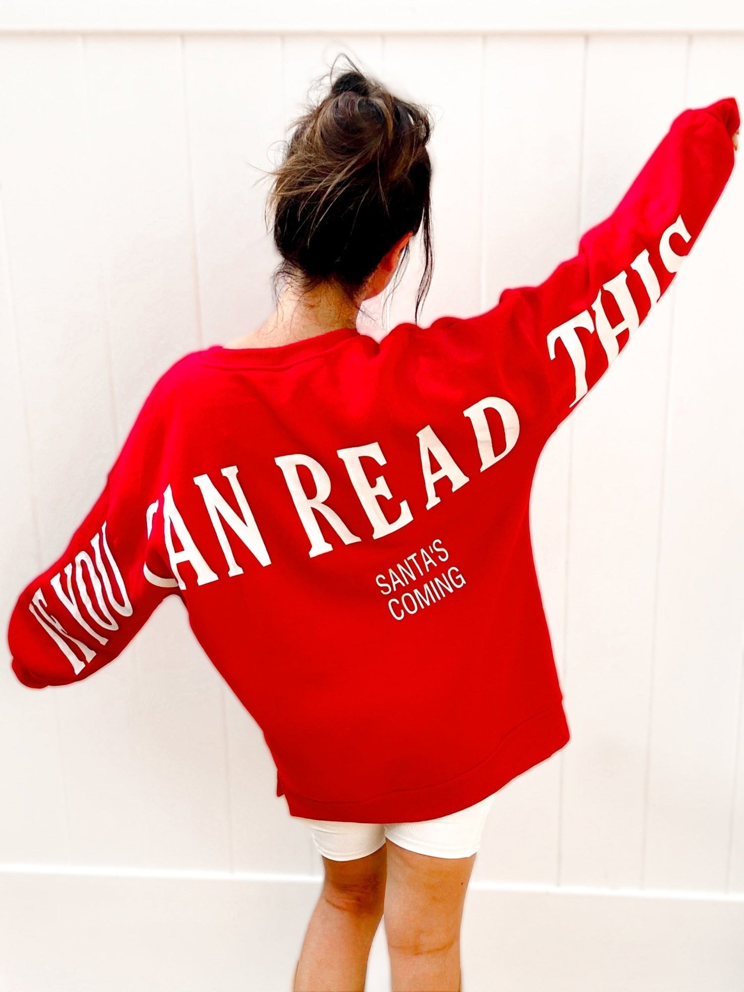 PRE ORDER Santa’s Coming Graphic Scuba Oversized Sweatshirt - Girl Code Couture