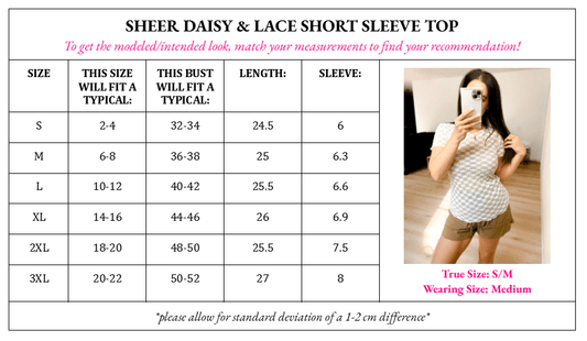 PRE - ORDER Sheer Daisy & Lace Short Sleeve Top - 4/24 - Girl Code Couture