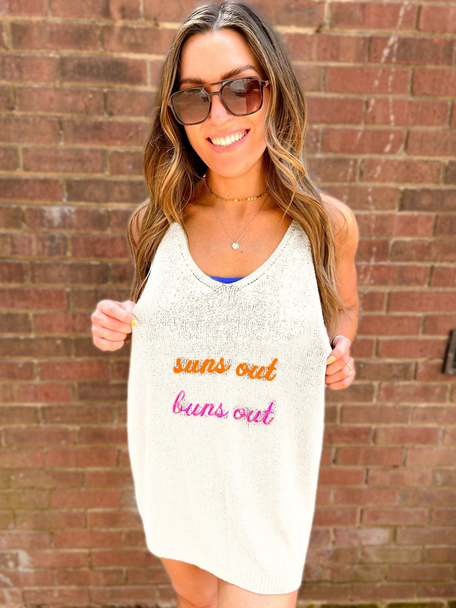Suns Out, Buns Out Lightweight Knit Tank Dress Coverup – Girl Code Couture Suns Out, Buns Out Lightweight Knit Tank Dress Coverup – Girl Code Couture