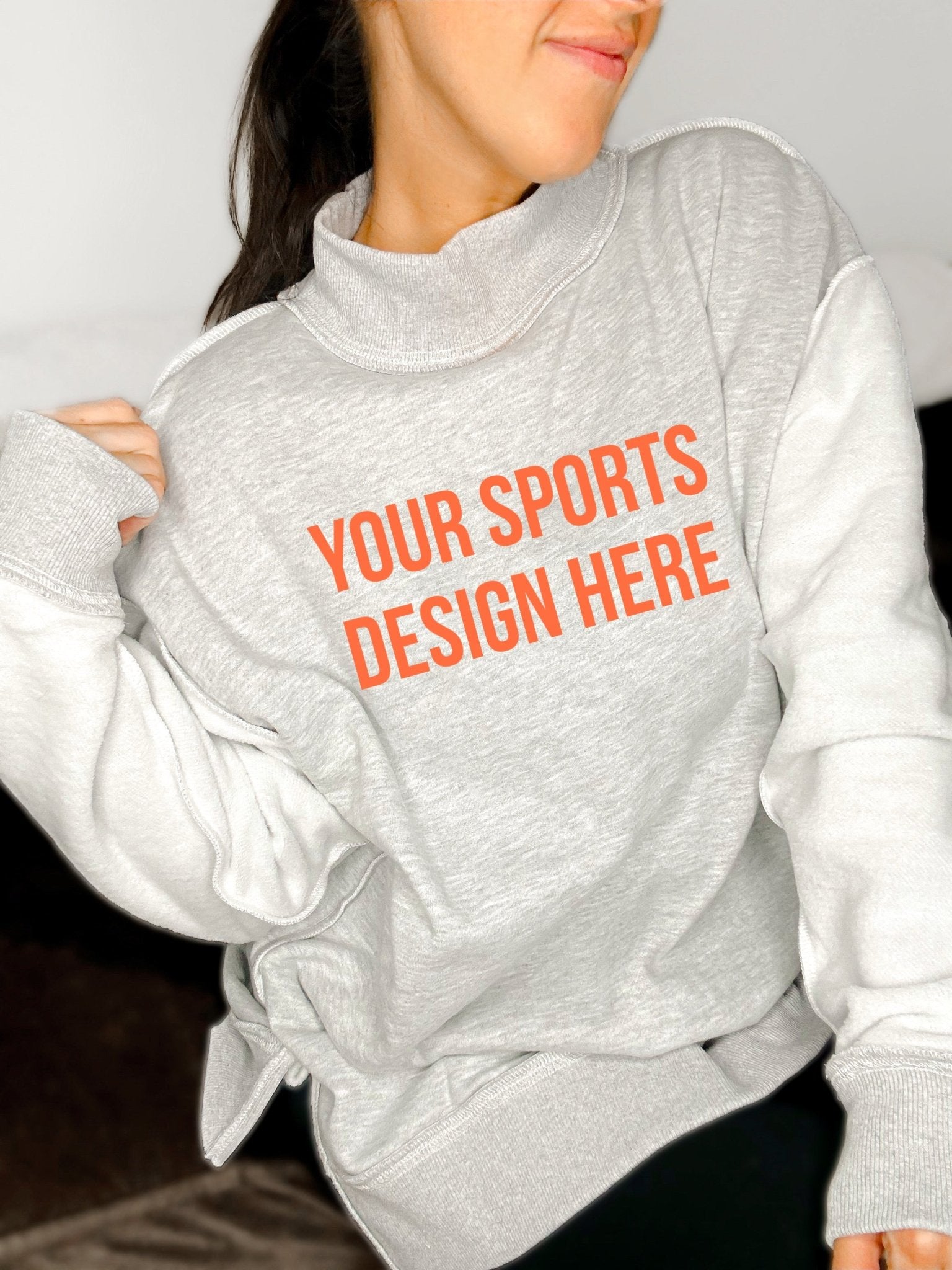 PREORDER Oversized Inside Out and Reversible Mockneck Sweatshirt - Girl Code Couture