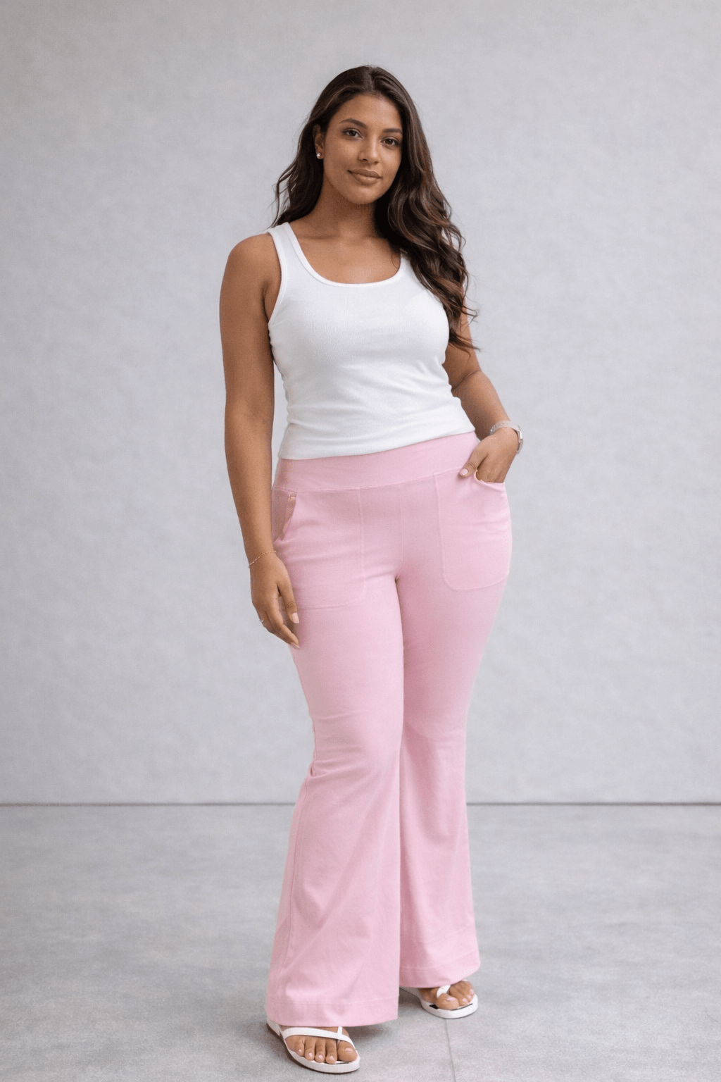 PREORDER PINK BETTER THAN BUTTER PERFORMANCE FLARE PANT - Girl Code Couture